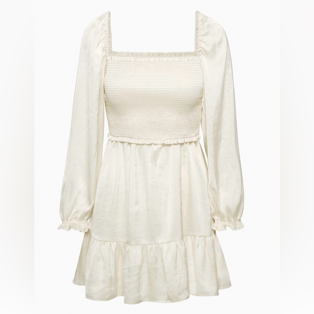 Authentic Aritzia Wilfred Tempest Satin Dress in Light Birch XS